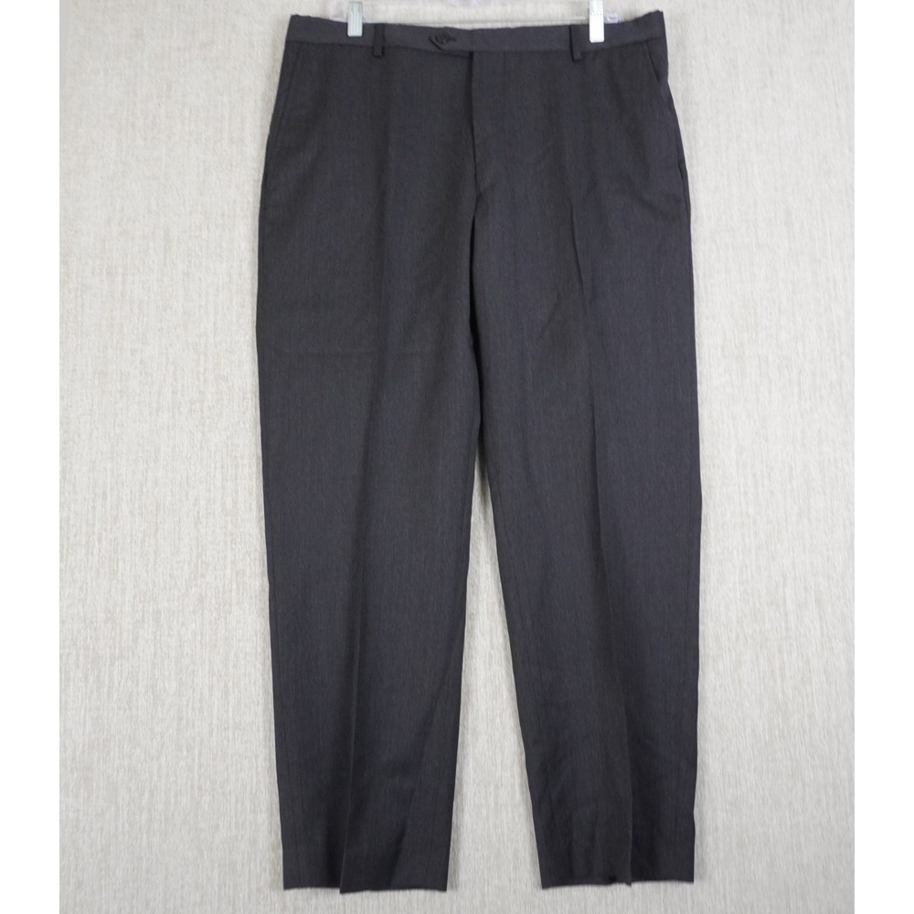 Jos. A. Bank Reserve Gray 100% Wool Dress Pants Pleated - 36x32